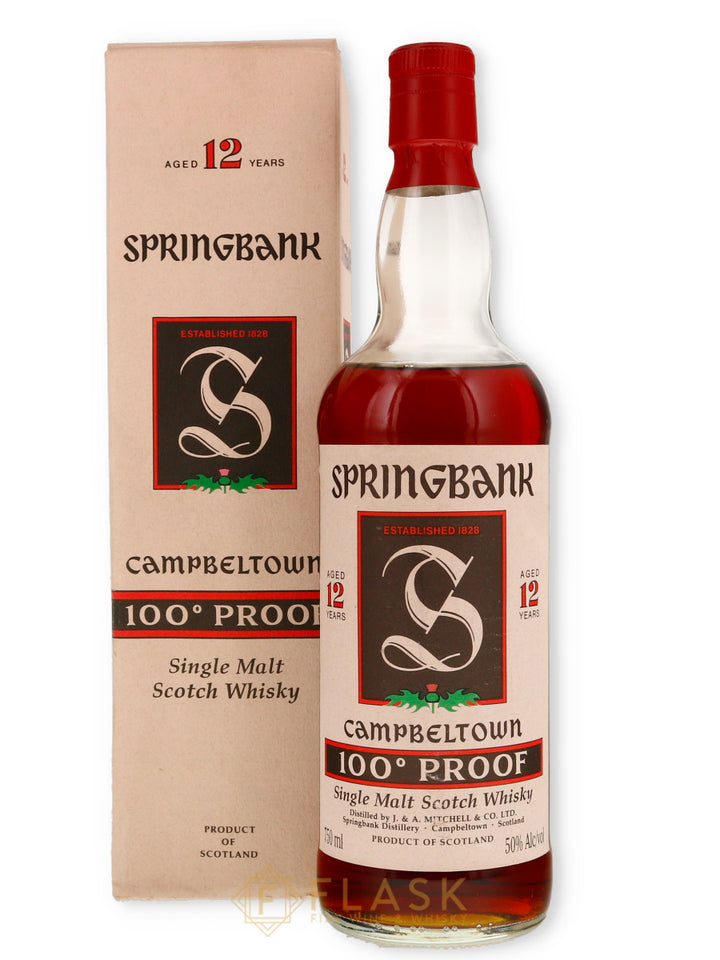 Springbank 12 Year Old 100 Proof Double Dark Green Thistle 1990s [Net] - Flask Fine Wine & Whisky