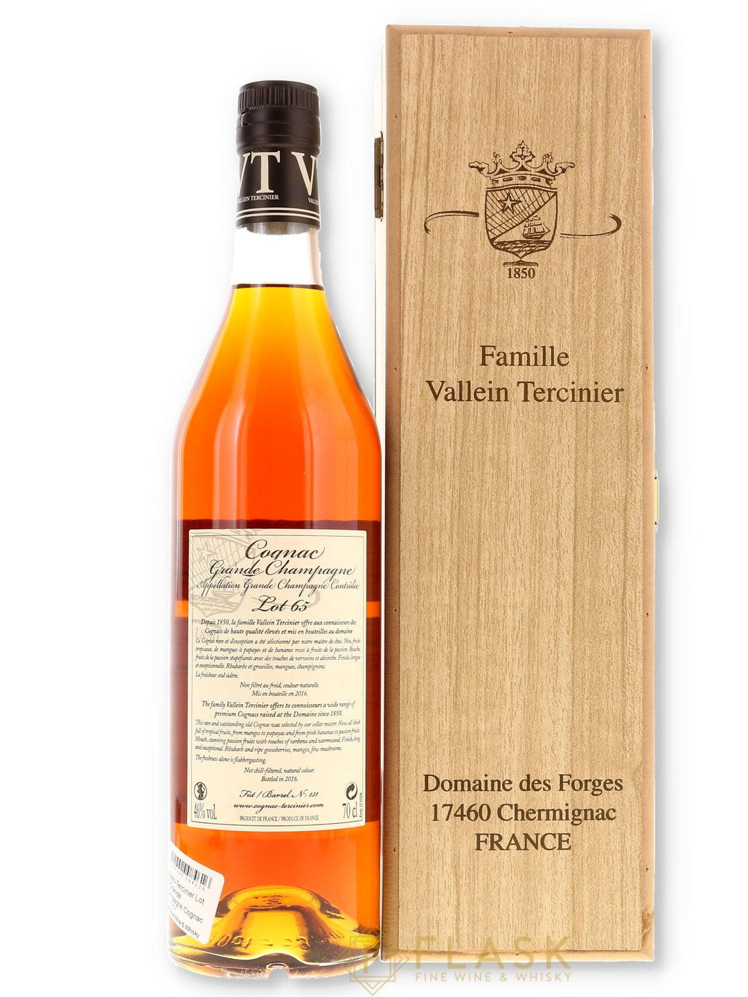 Vallein-Tercinier Lot 65 Brut de Fut Grande Champagne Cognac 46% [Net] - Flask Fine Wine & Whisky