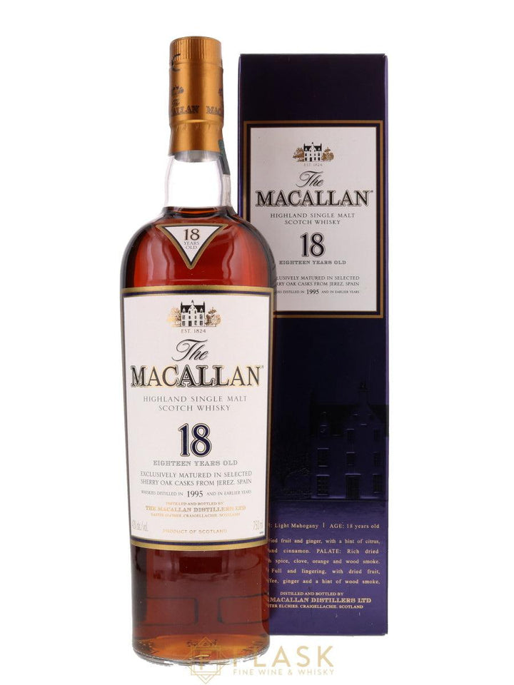 Macallan 18 Year Old Single Malt 1995 - Flask Fine Wine & Whisky