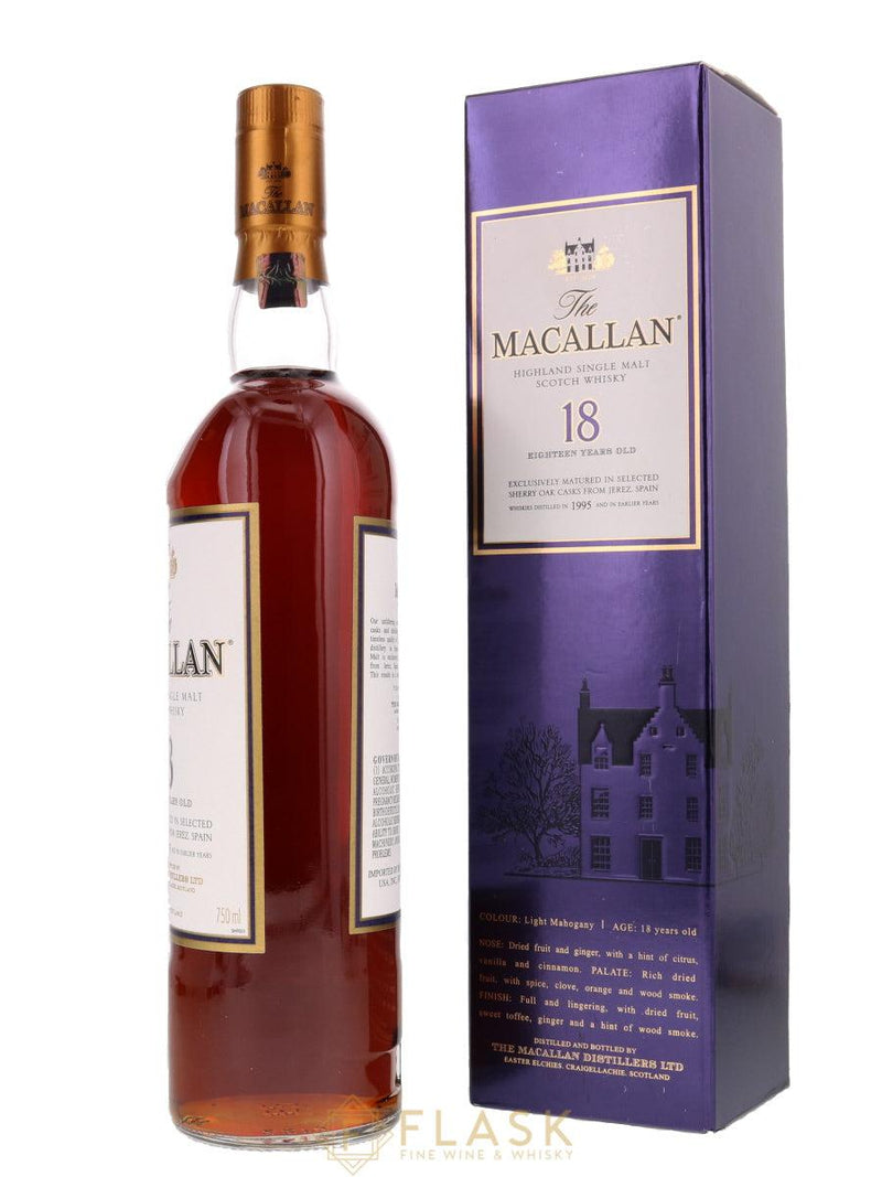 Macallan 18 Year Old Single Malt 1995 - Flask Fine Wine & Whisky