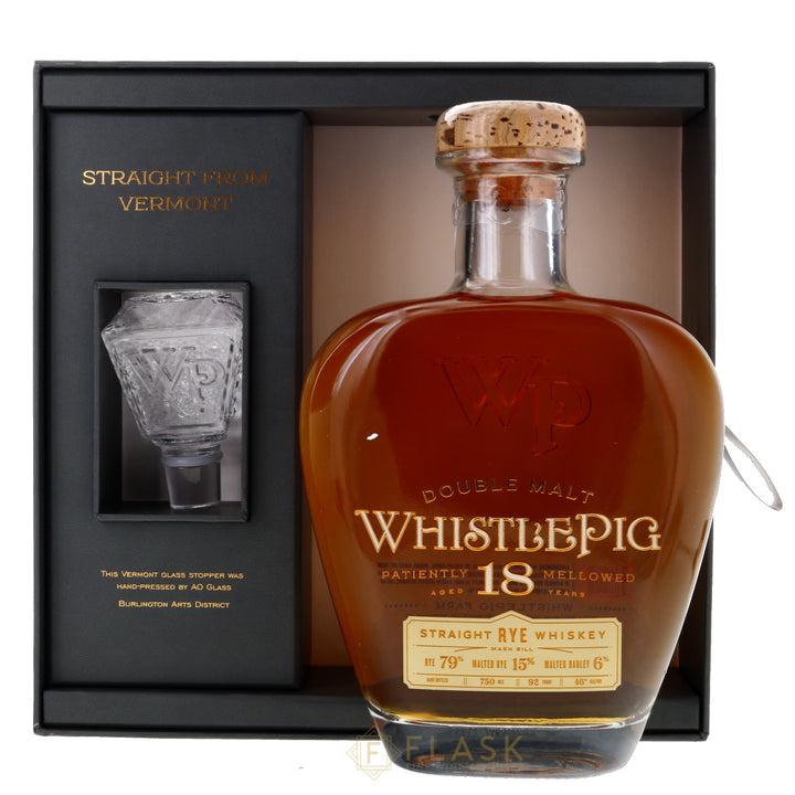 WhistlePig Double Malt 18 Year Old Rye Whisky Gift Box - Flask Fine Wine & Whisky