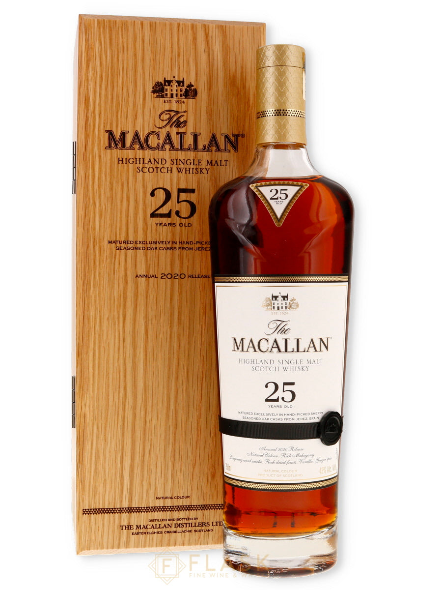 Macallan 25 Year Old Sherry Oak 2020 - Flask Fine Wine & Whisky