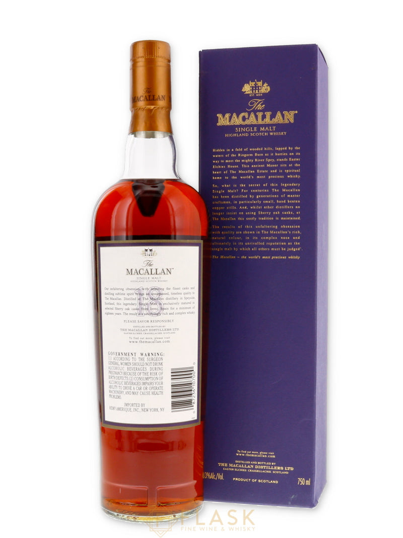 Macallan 18 Year Old Single Malt 1987 - Flask Fine Wine & Whisky