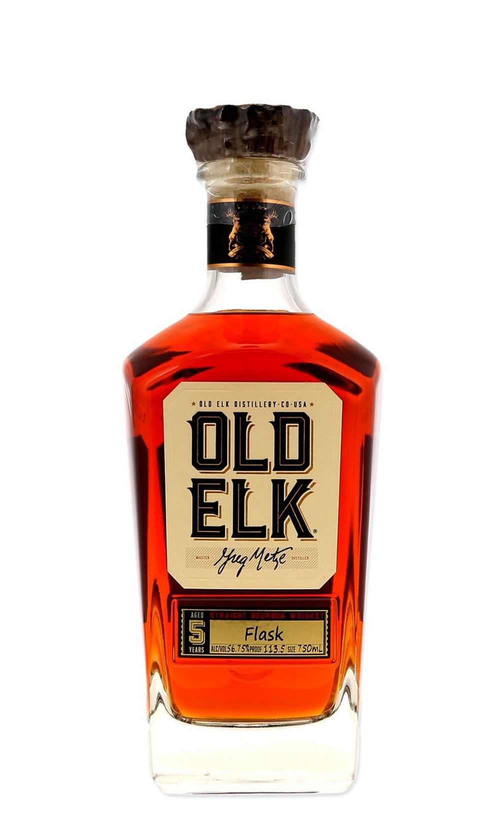 Old Elk Cask Strength Straight Bourbon Whiskey Flask Exclusive Single Barrel No. 1426 113.5 Proof - Flask Fine Wine & Whisky