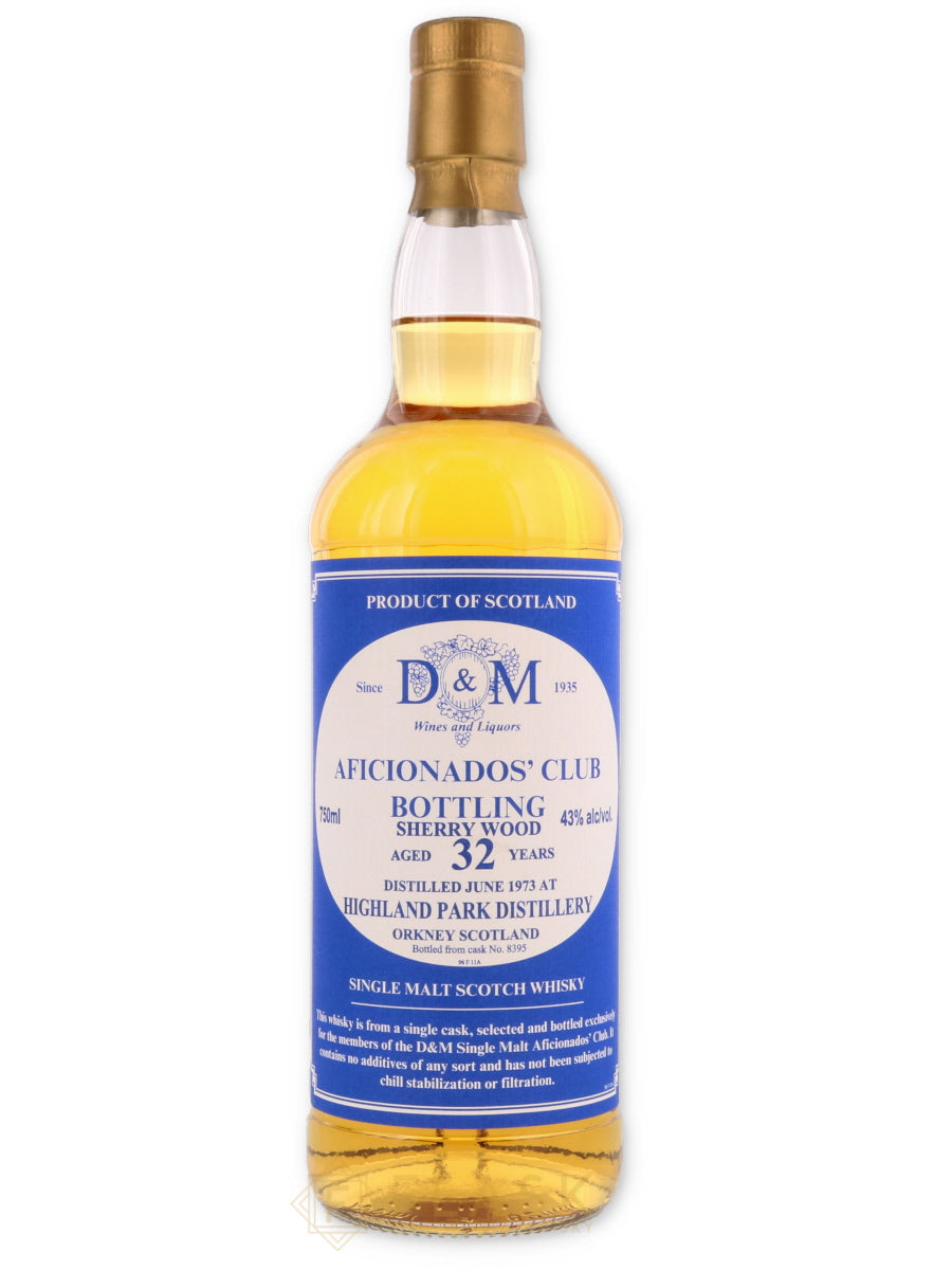 Highland Park 1973 D&M Aficionados Club 32 Year Old Single Malt Single Sherry Cask 8395 - Flask Fine Wine & Whisky