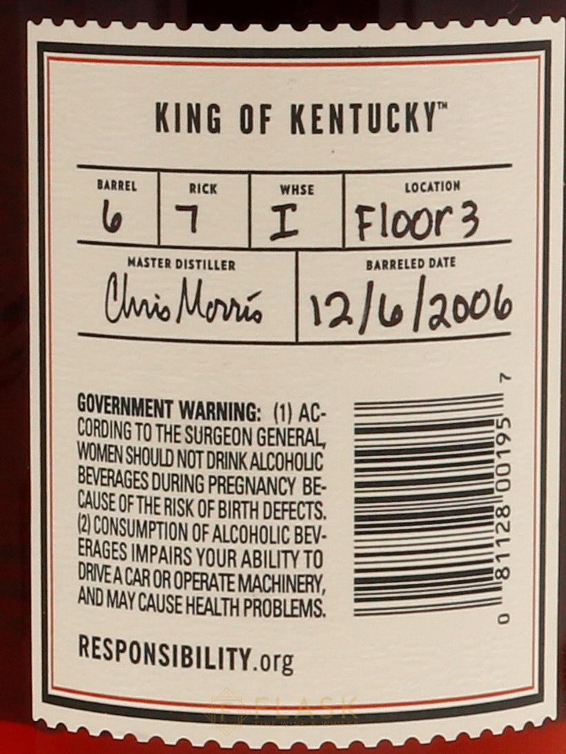 Brown Forman's King of Kentucky 14 Year Old Bourbon 2021 Single Barrel #6 131.5 Proof - Flask Fine Wine & Whisky