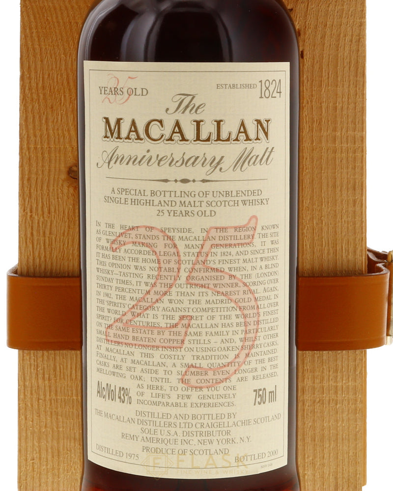 Macallan Anniversary Malt 25 Year Old 1975 - Flask Fine Wine & Whisky