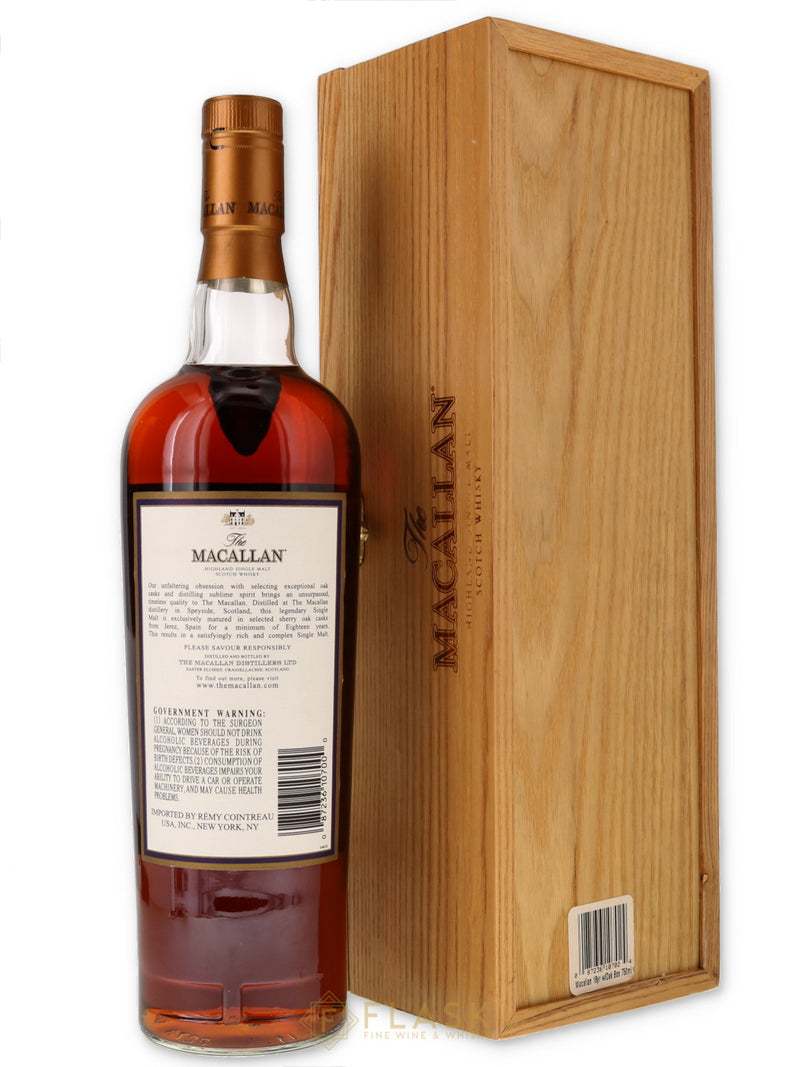 Macallan 18 Year Old Sherry Oak 1989 750ml [Wood Box] - Flask Fine Wine & Whisky
