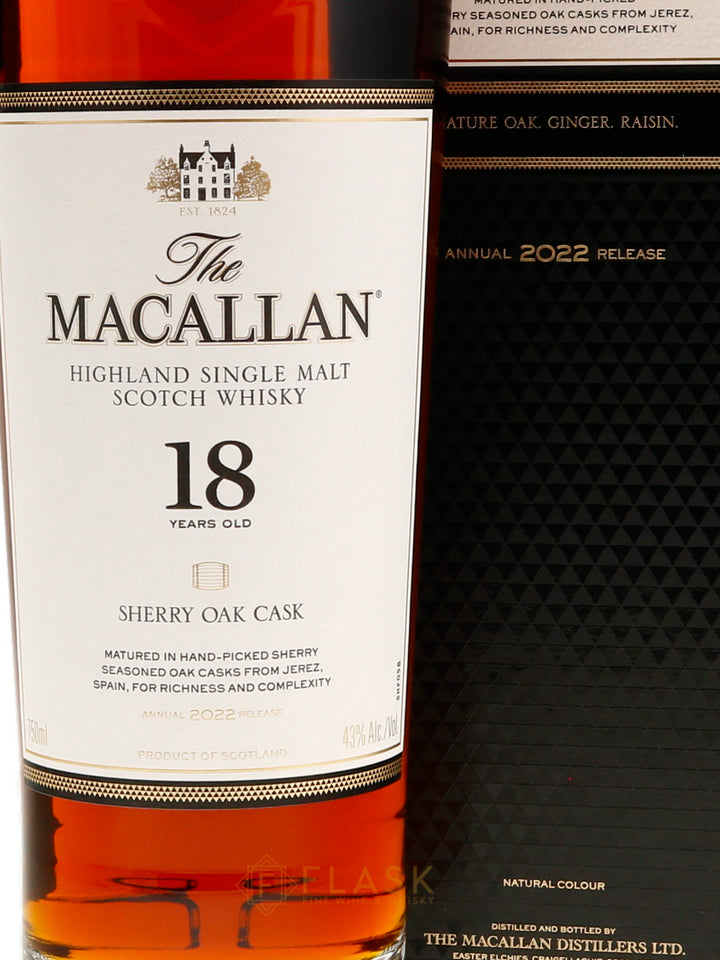 Macallan 18 Year Sherry Oak 2022 [With Box] - Flask Fine Wine & Whisky