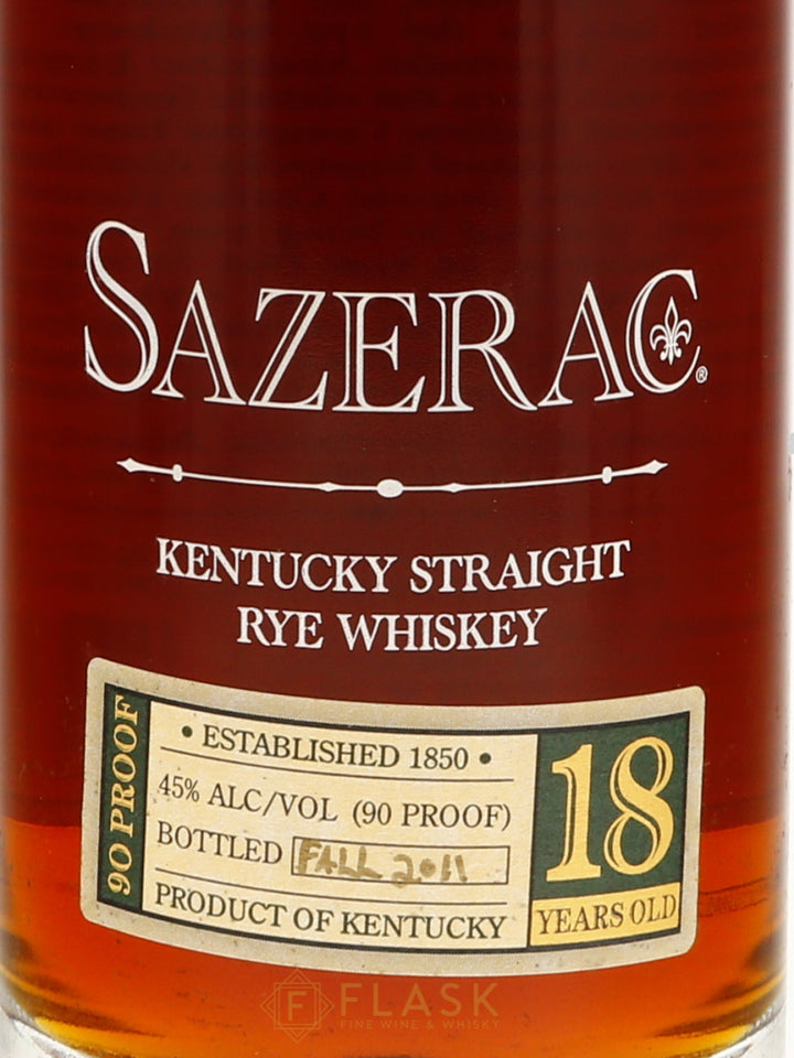 Sazerac 18 Year Old Rye Whiskey 2011 - Flask Fine Wine & Whisky