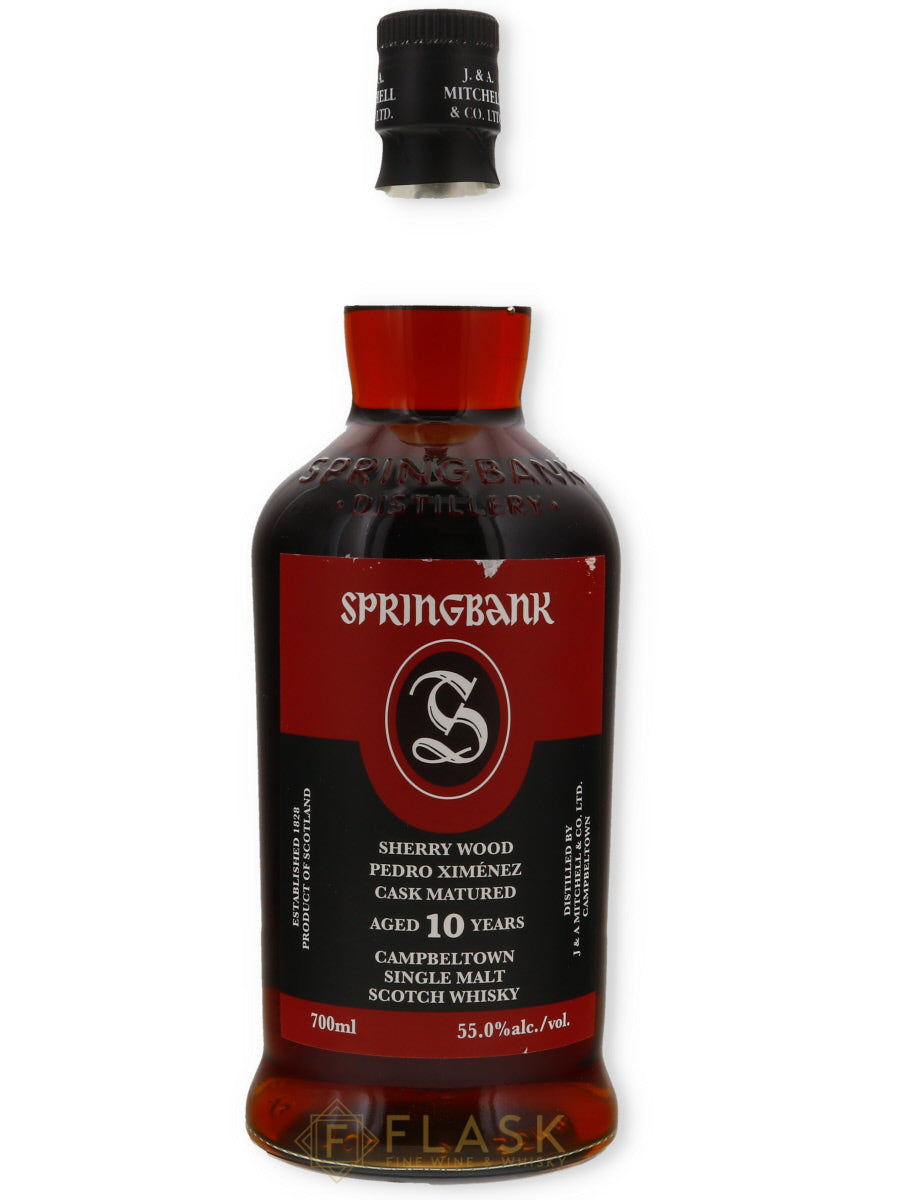 Springbank 10 Year Sherry Wood Pedro Ximenez Cask Matured Single Malt Scotch - Flask Fine Wine & Whisky