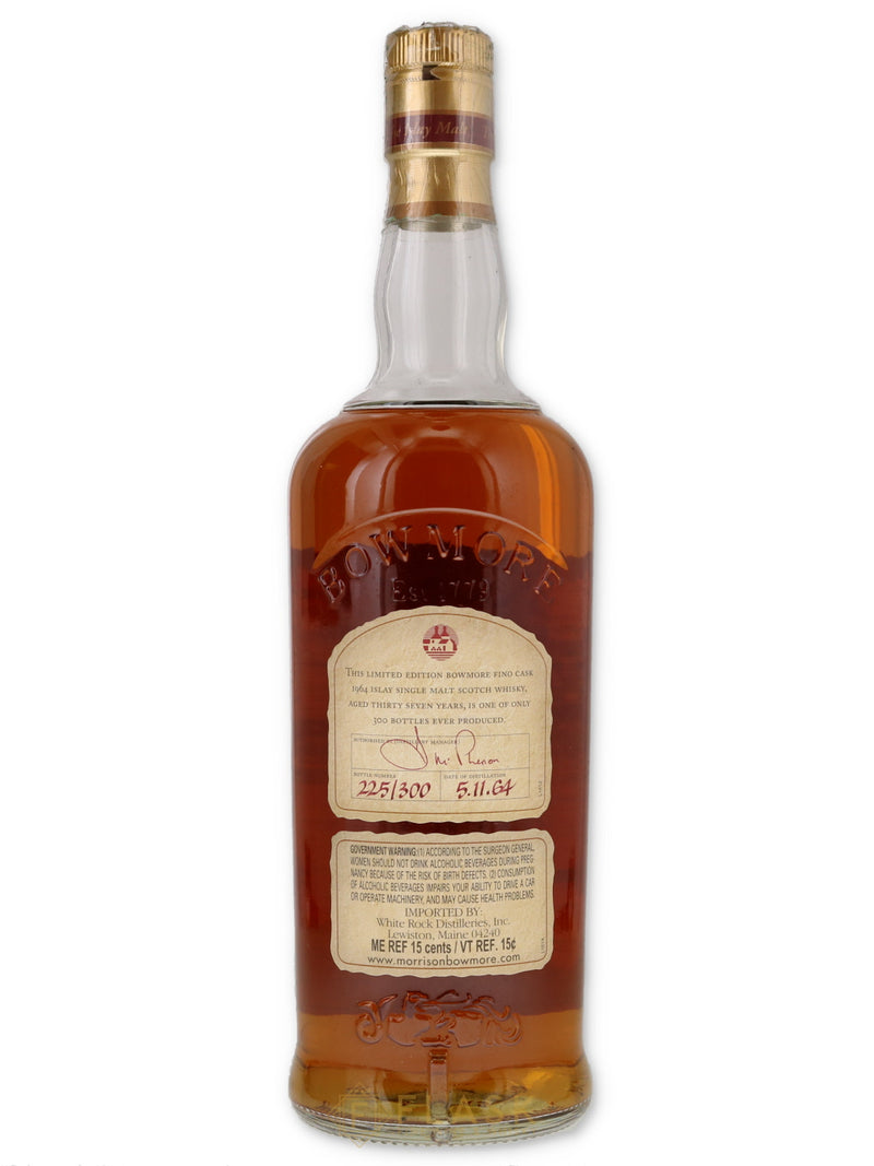 Bowmore 1964 Fino Cask 37 Year Old Single Malt Bottle No 225 / 750ml [Original Wood Box} - Flask Fine Wine & Whisky