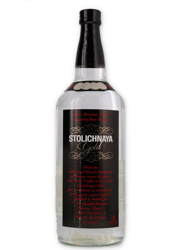 Stolichnaya Gold Russian Kosher Vodka 1990s 1 Liter - Flask Fine Wine & Whisky