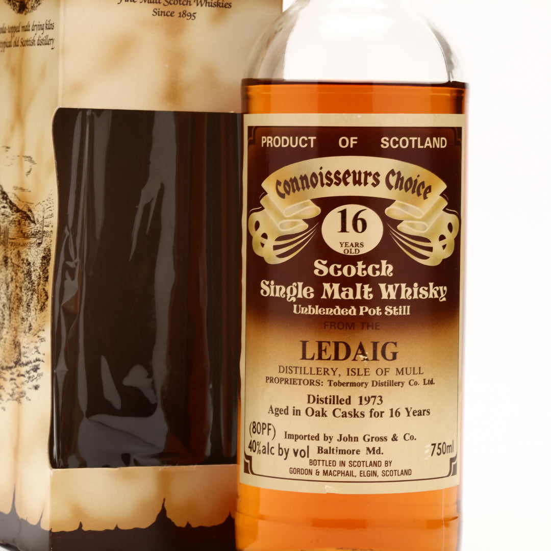 Ledaig Gordon and Macphail Connoisseurs Choice 16 Year Old 1973 [Low Fill] - Flask Fine Wine & Whisky