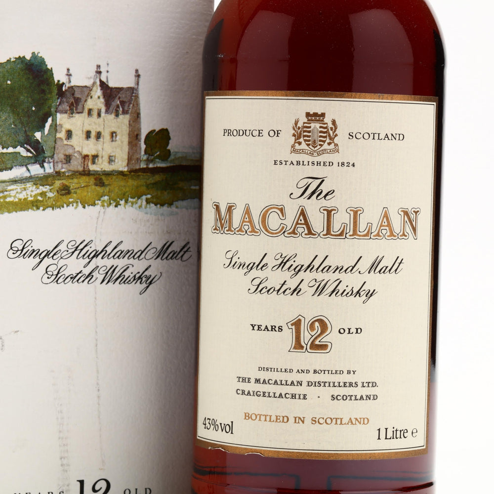 Macallan 12 Year Old Single Malt 1980s 1 Liter - Flask Fine Wine & Whisky