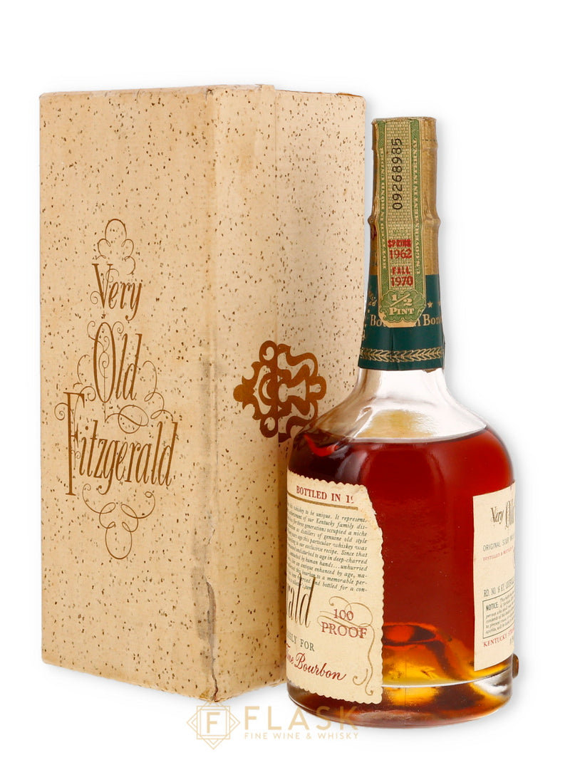 Very Old Fitzgerald 1962 Bottled in Bond 8 Year Old Bourbon 100 Proof / Stitzel-Weller Half Pint - Flask Fine Wine & Whisky