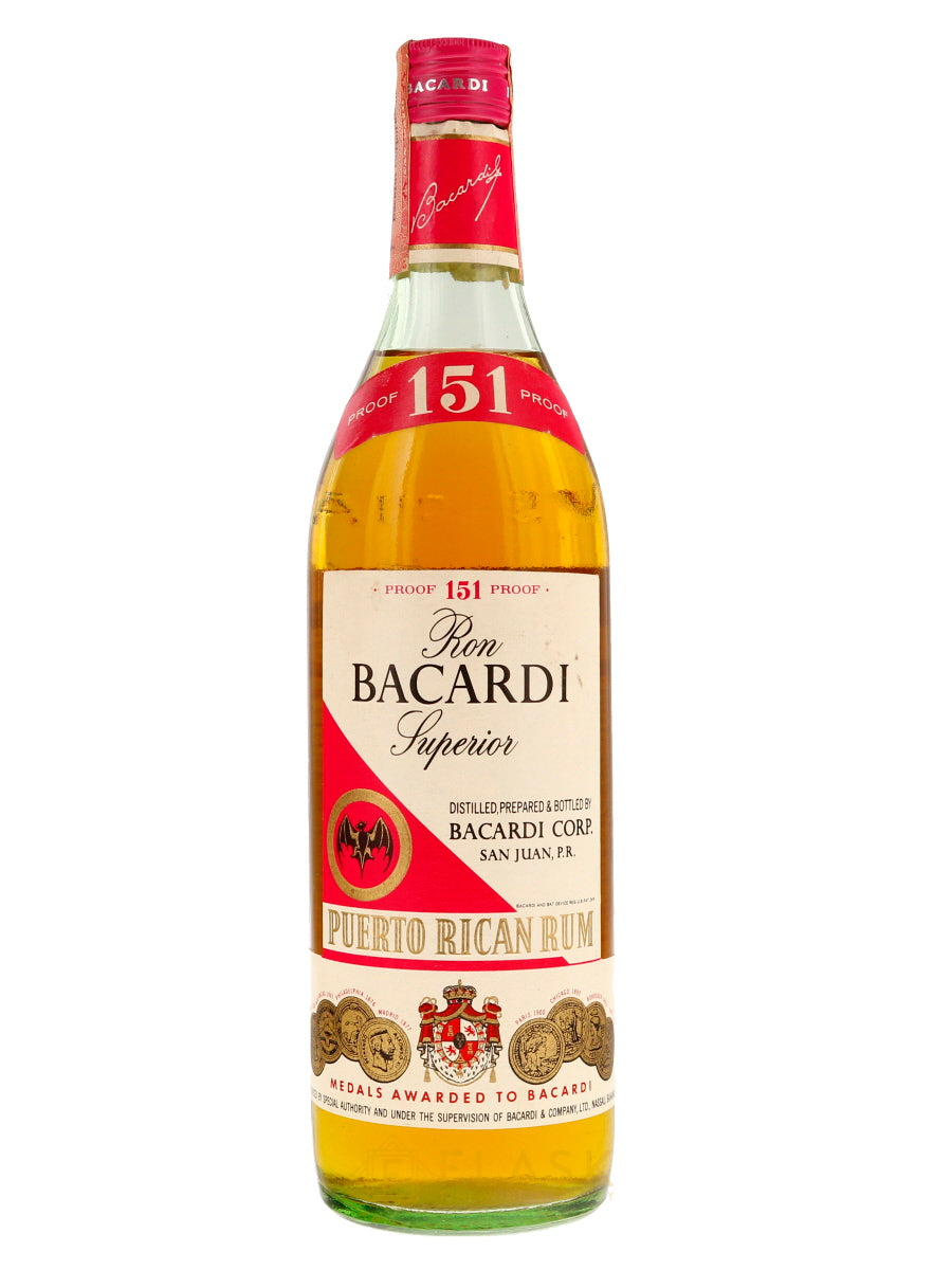 Bacardi 151 Rum Vintage 1970 4/5 Quart - Flask Fine Wine & Whisky