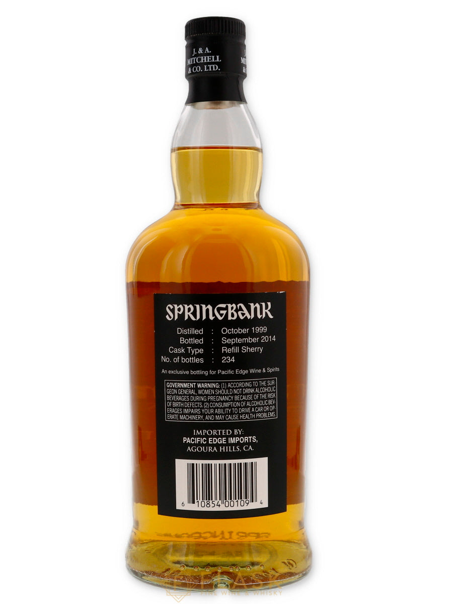 Springbank 1999 Single Cask Refill Sherry 14 Year Old 750ml / Pacific Edge - Flask Fine Wine & Whisky