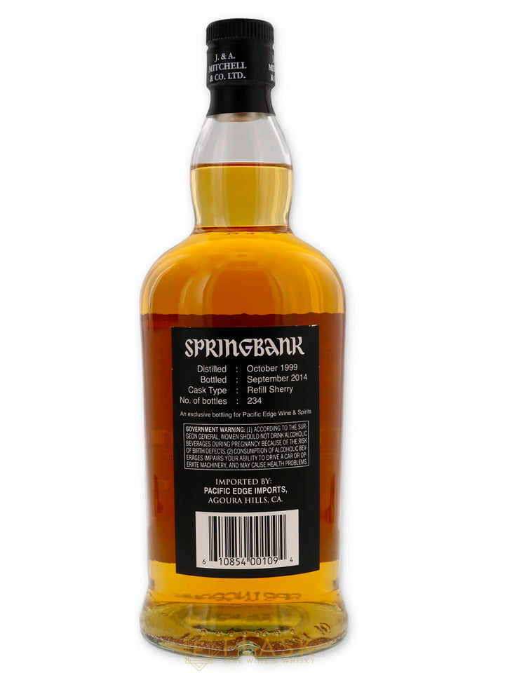 Springbank 1999 Single Cask Refill Sherry 14 Year Old 750ml / Pacific Edge - Flask Fine Wine & Whisky