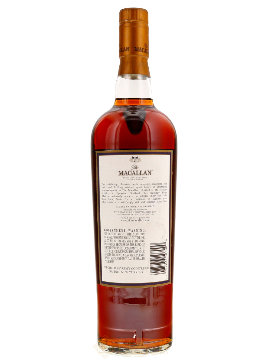 Macallan 18 Year Old Sherry Oak Single Malt 1988 750ml Bottle - Flask Fine Wine & Whisky