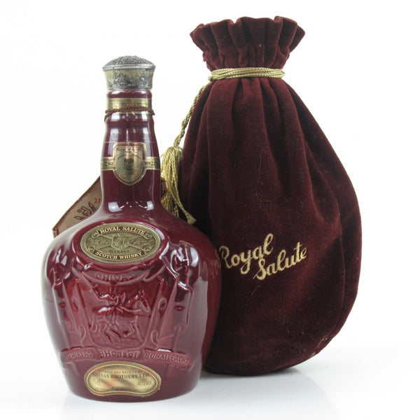 Chivas Regal 21 Year Old Royal Salute  Red Decanter 1980s - Flask Fine Wine & Whisky
