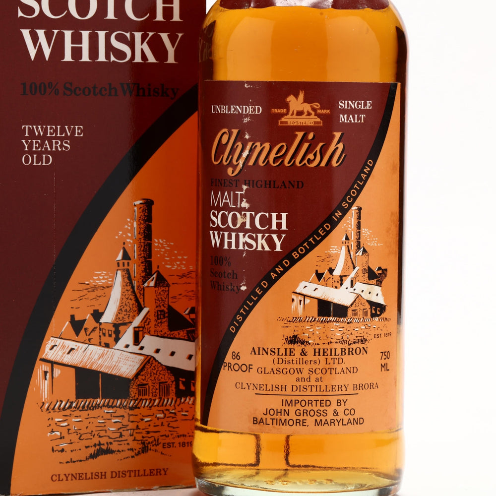 Clynelish 12 Year Old Single Malt Ainslie & Heilbron Early 1980s - Flask Fine Wine & Whisky