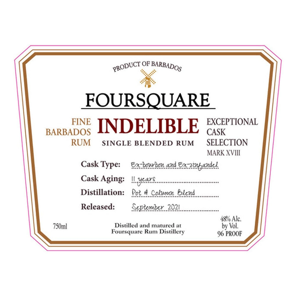 Foursquare Rum Distillery 'Indelible' Exceptional Cask Selection MARK XVIII Single Blended Rum, Barbados - Flask Fine Wine & Whisky