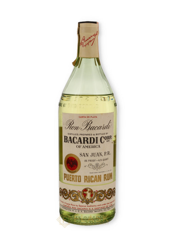 Ron Bacardi Vintage Rum Carta de Plata 1954 4/5 Quart - Flask Fine Wine & Whisky