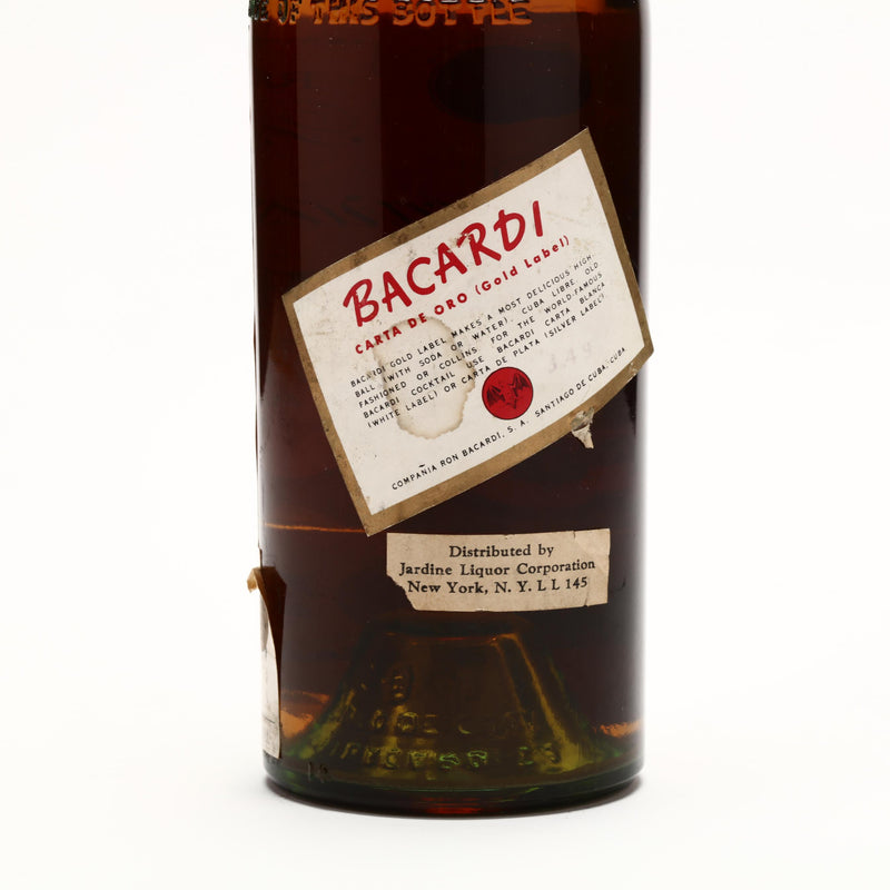 Ron Bacardi Superior Rum Carta de Oro Gold Pre Embargo US Import / 1940s - Flask Fine Wine & Whisky