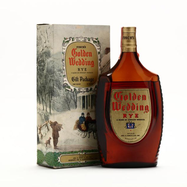 Golden Wedding Rye Whiskey Schenley Jos S Finch & Co 1 Quart 1934-1944 - Flask Fine Wine & Whisky