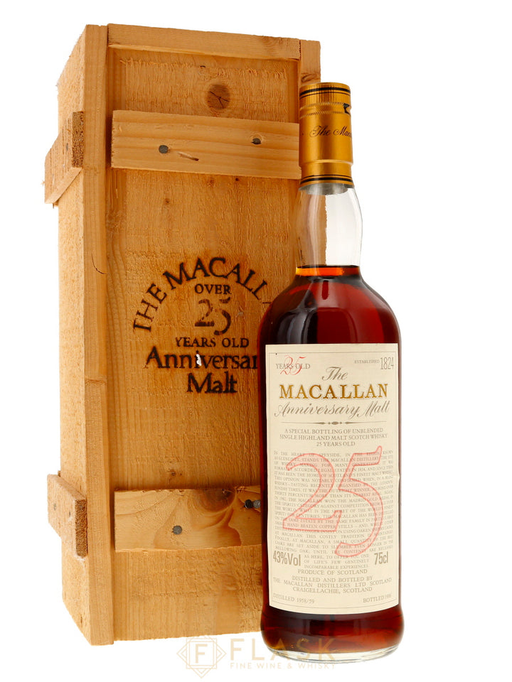 Macallan Anniversary Malt 25 Year Old 1958/1959 - Flask Fine Wine & Whisky