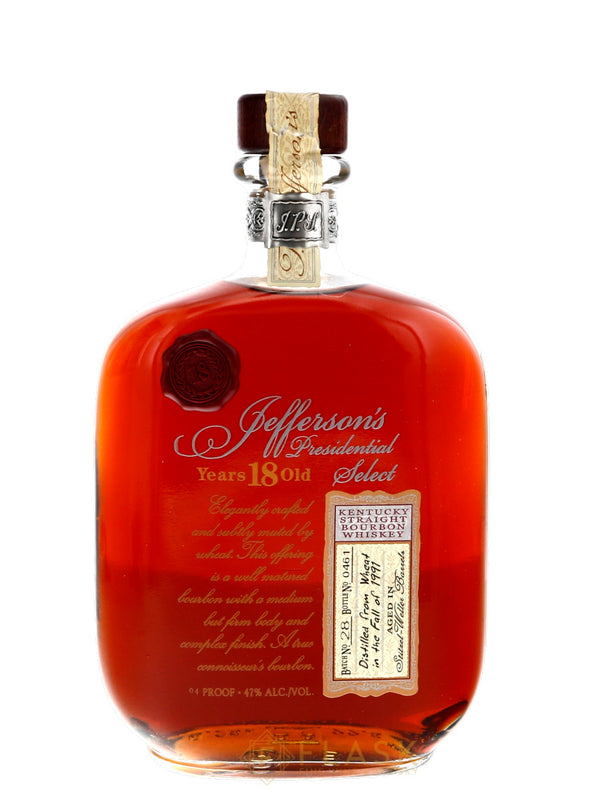 Jeffersons Presidential Select Bourbon 18 Year Batch 28 (Condition Note) - Flask Fine Wine & Whisky