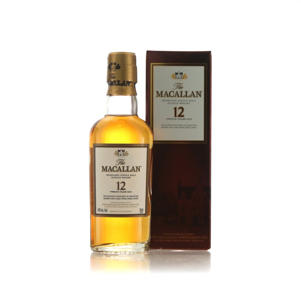 Macallan 12 Year Old pre-2018 Miniature 50ml - Flask Fine Wine & Whisky