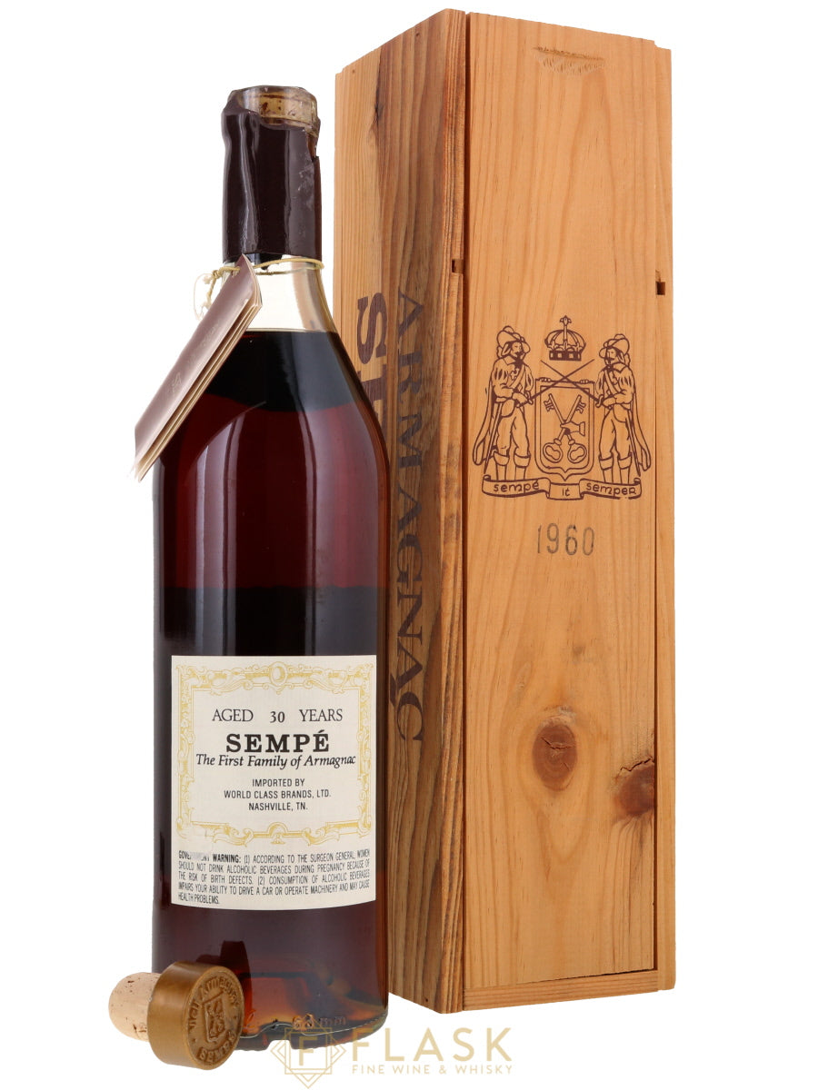 Sempe Armagnac 30 Year Old Vintage 1960 [Wood Box / Wax] - Flask Fine Wine & Whisky