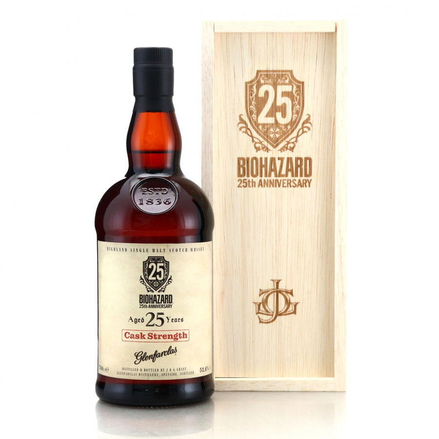 Glenfarclas 25 Year Old Biohazard / Resident Evil 25th Anniversary - Flask Fine Wine & Whisky