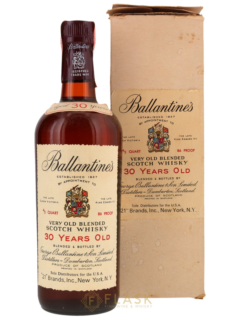 Ballantines 30 Year Old Scotch Whisky 1960s - Flask Fine Wine & Whisky