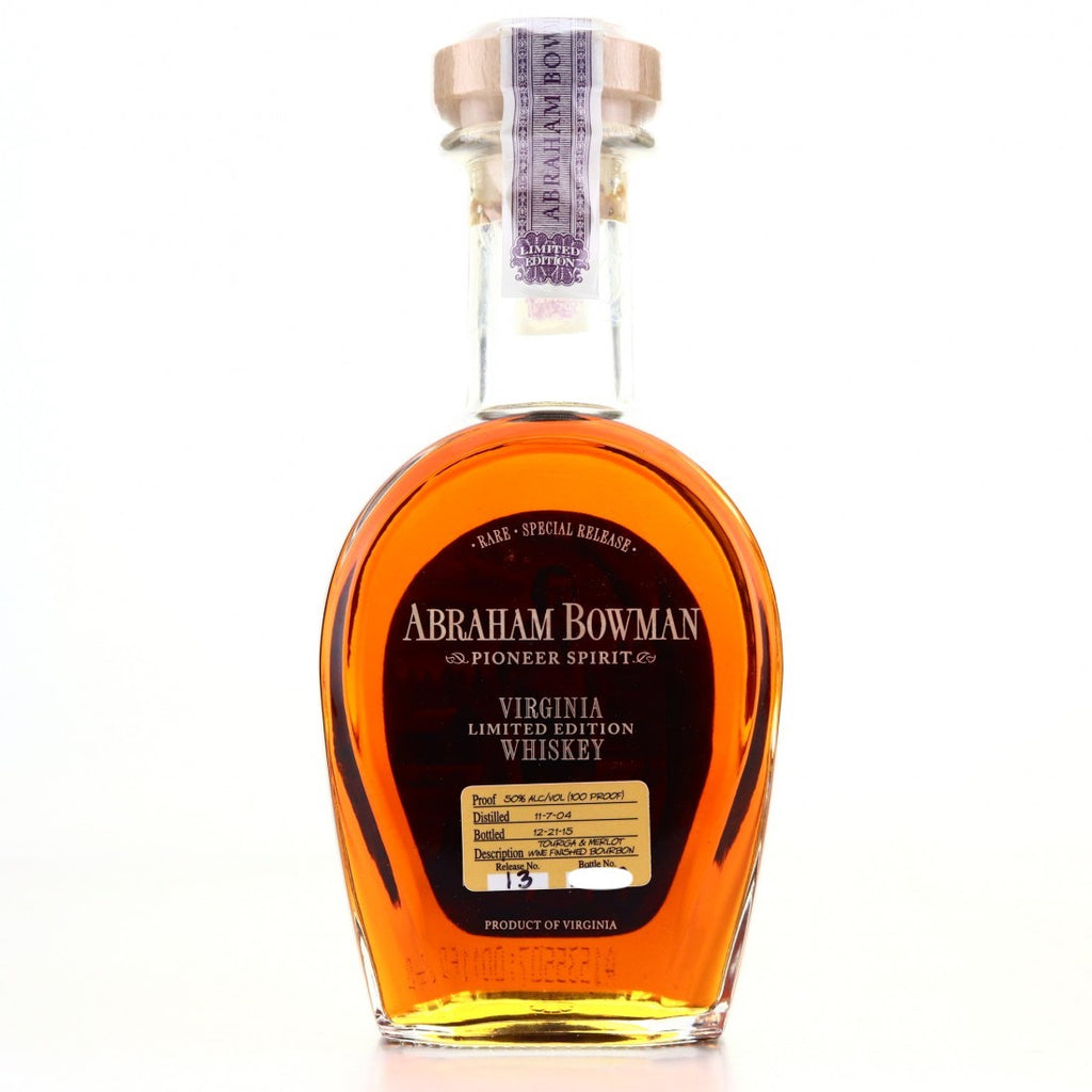 Abraham Bowman Limited Edition Touriga & Merlot Wine Finish Bourbon 375ml - Flask Fine Wine & Whisky