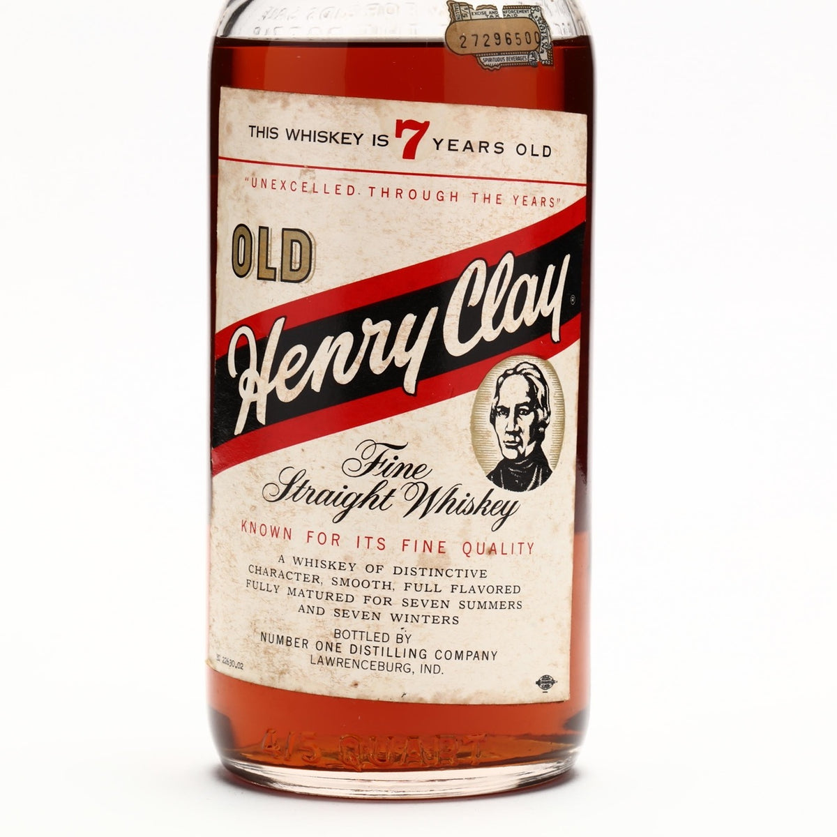 Old Henry Clay Fine Straight Whiskey 7 Year Old 1956 | Bourbon 