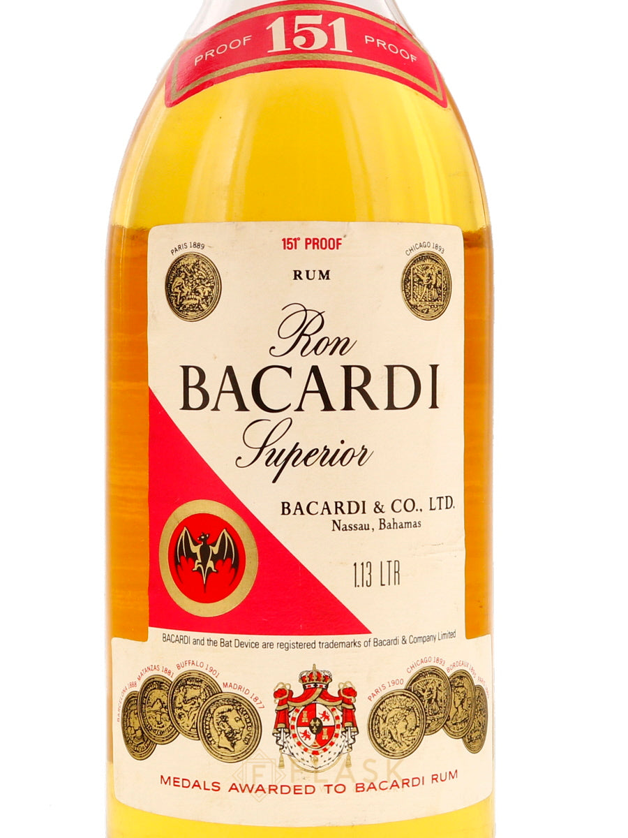 Buy Bacardi 151 Rum Vintage 1980s 1.13 Liter | Flask Wines