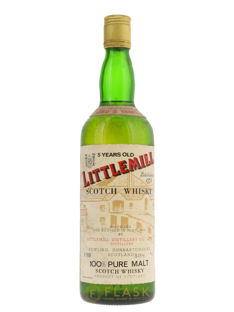 Littlemill 5 Year Old 70 1970s - Flask Fine Wine & Whisky