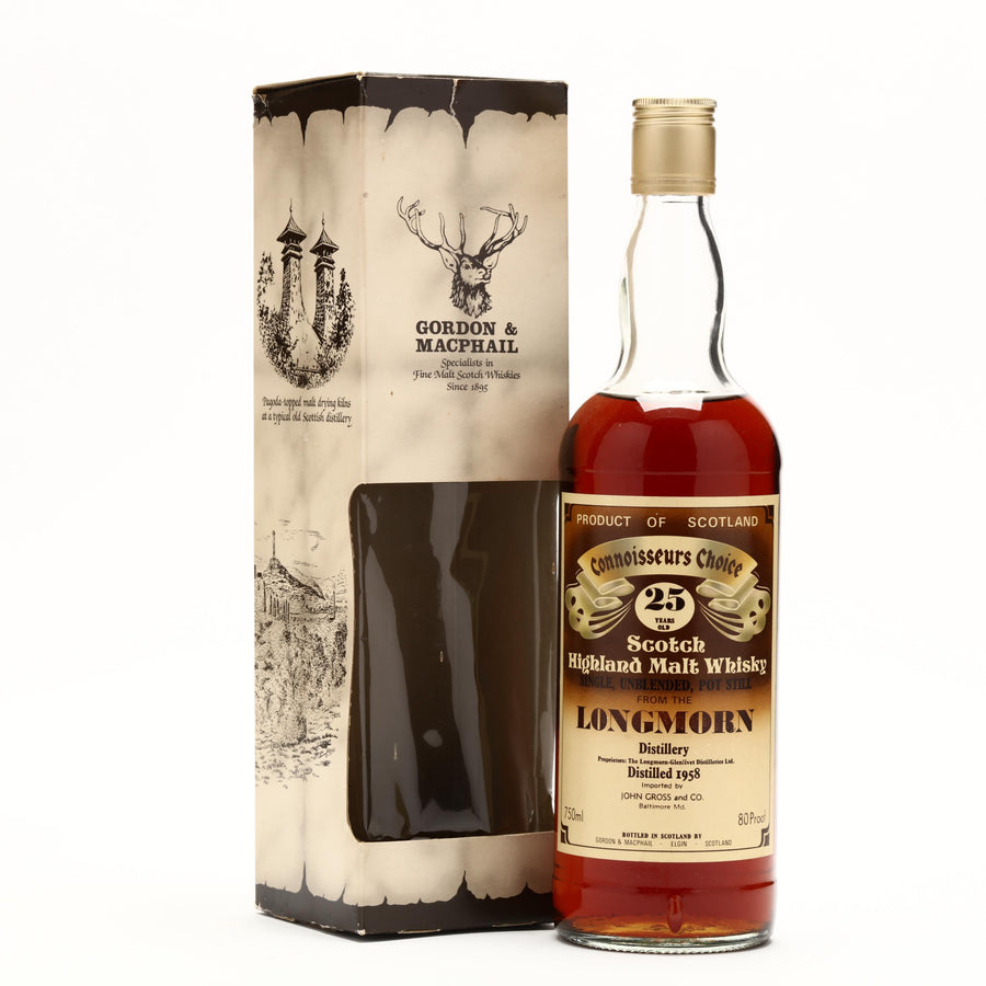 Longmorn 25 Year Old Gordon and Macphail Connoisseurs Choice 1958 - Flask Fine Wine & Whisky