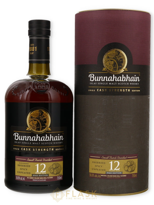 2022 Bunnahabhain Cask Strength 12 year Islay Single Malt Scotch Whisky 113.2 proof - Flask Fine Wine & Whisky