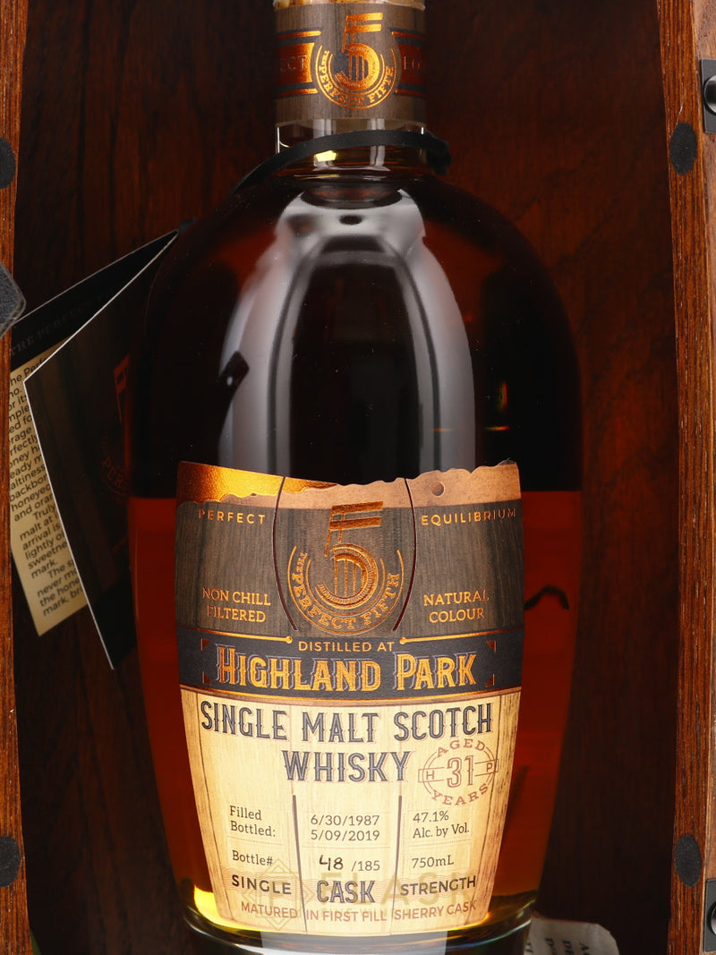 Highland Park 1987 31 Year Old The Perfect Fifth First Fill Sherry Butt No. 1531 Cask Strength Single Malt - Flask Fine Wine & Whisky