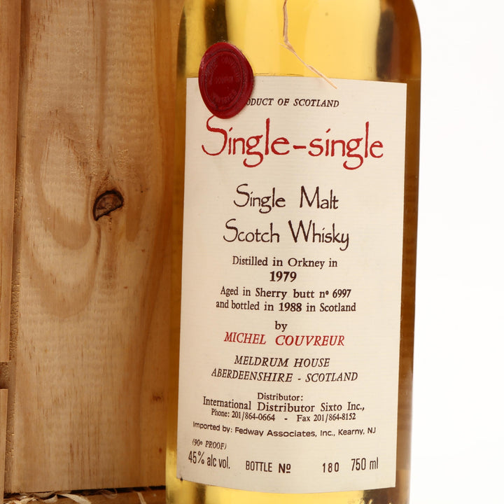 Michel Couvreur "Single-Single" Single Malt Single Cask Orkney 1979 - Flask Fine Wine & Whisky