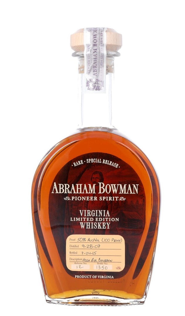 Abraham Bowman Limited Edition High Rye Bourbon 2007 - Flask Fine Wine & Whisky
