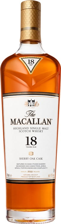 Macallan 18 Year Old Sherry Oak 2021 750ml [No Box] - Flask Fine Wine & Whisky