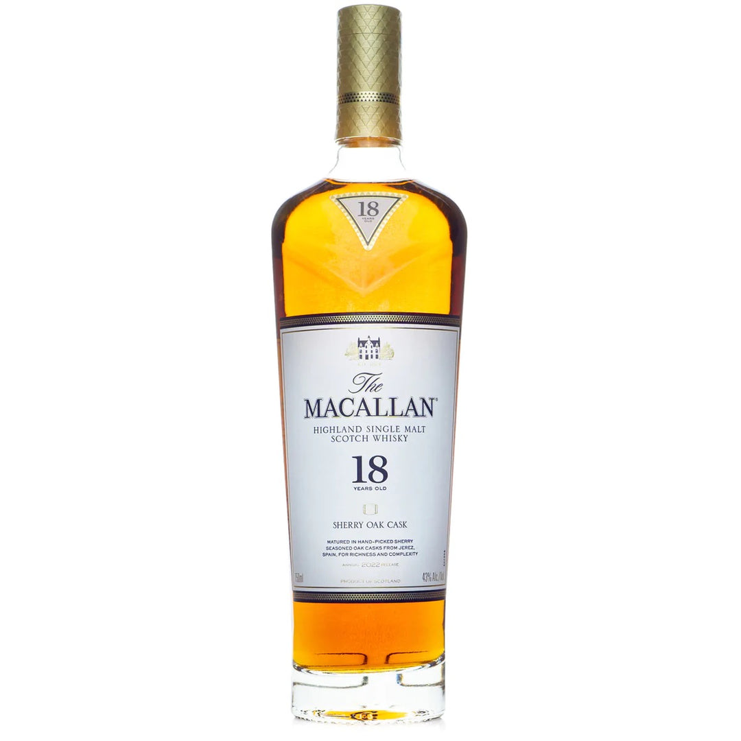 Macallan 18 Year Old Sherry Oak 2022 750ml [No Box] - Flask Fine Wine & Whisky