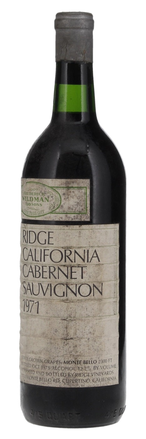Ridge Vineyards Monte Bello Cabernet Sauvignon 1971 - Flask Fine Wine & Whisky