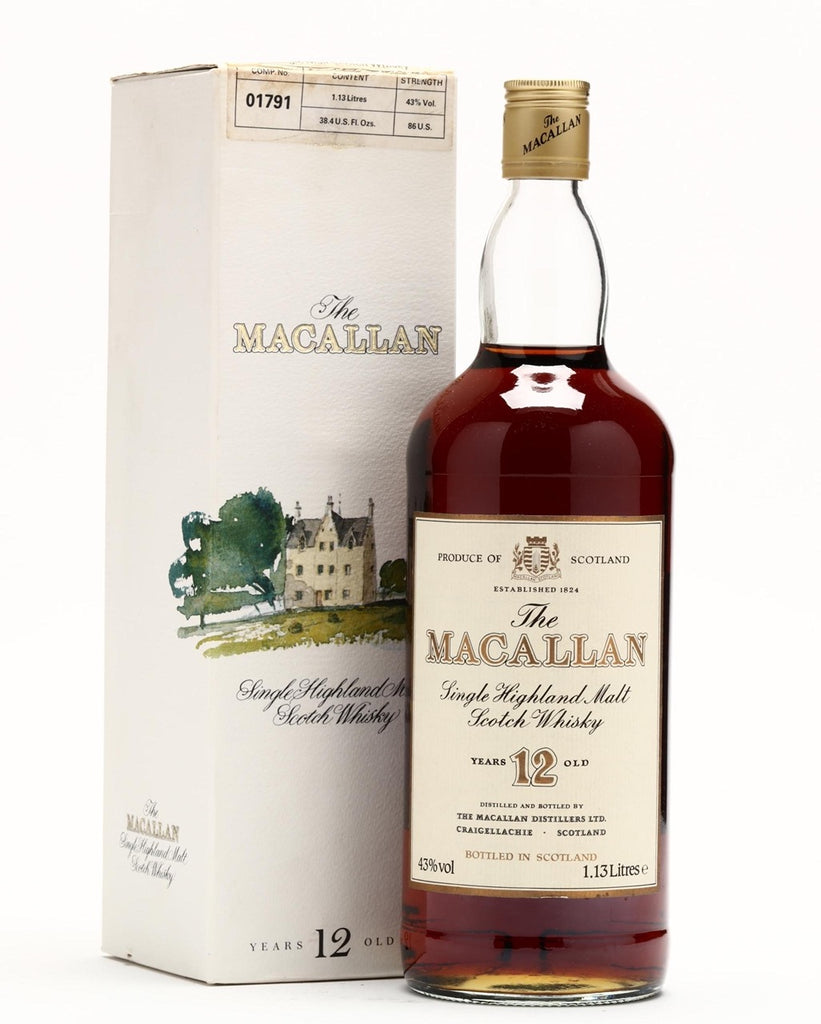 Macallan 12 Year Old 1980s 1.13 Liter - Flask Fine Wine & Whisky