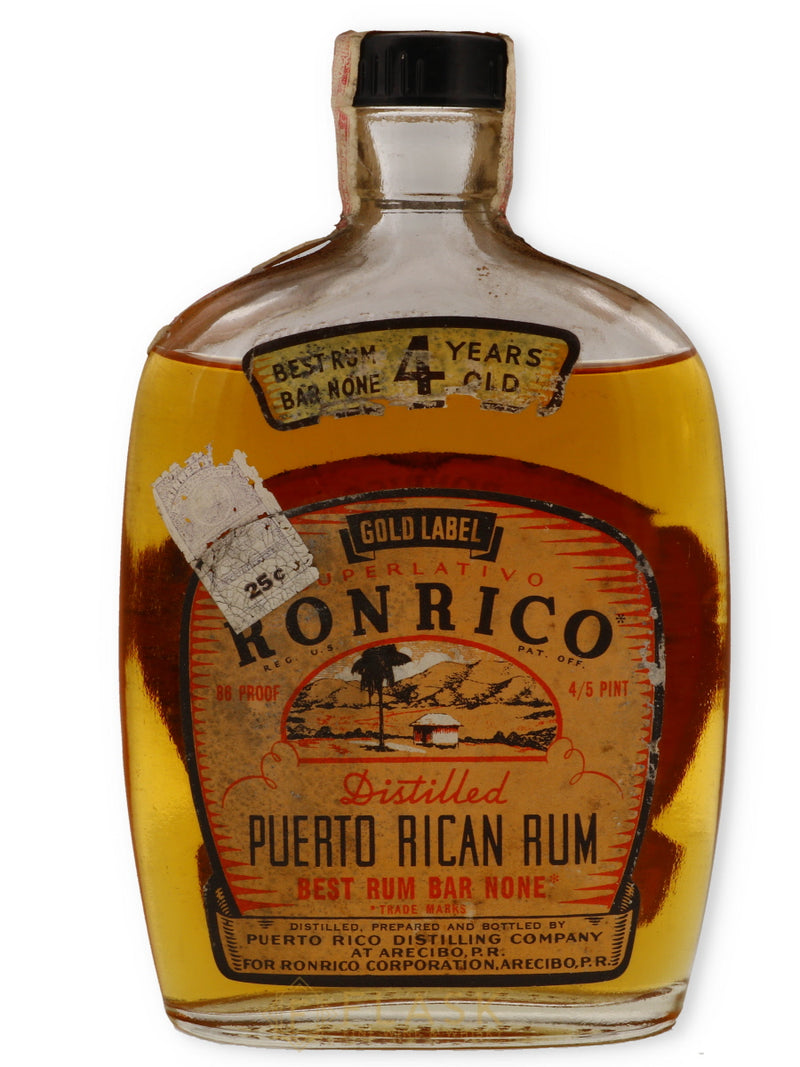 Buy Ronrico Gold Label Puerto Rican Vintage Rum 4 Year Old 4/5 Pint ...
